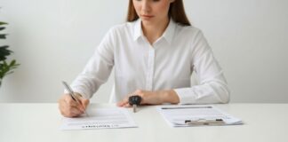 Résilier son assurance auto avec la loi Hamon : le guide étape par étape Signature d un document de résiliation d assurance auto avec les clés de voiture sur un bureau