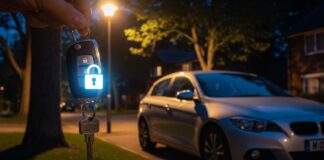 Garantie vol et incendie seule : pour quel profil de conducteur Voiture garée la nuit dans une rue résidentielle, illustration garantie vol et incendie assurance auto