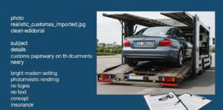 Assurance auto pour véhicule importé : les démarches spécifiques Véhicule importé déchargé avec documents douaniers et papiers d'assurance