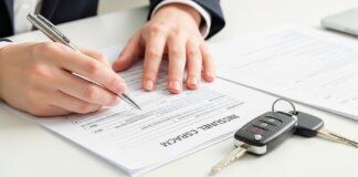 Déclaration de sinistre auto : comment bien la remplir dès le premier jour Formulaire de déclaration de sinistre auto rempli sur un bureau, clés de voiture à côté