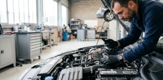 Garantie mécanique et assurance auto : ne pas confondre les deux contrats Mécanicien inspectant un moteur sous le capot dans un garage